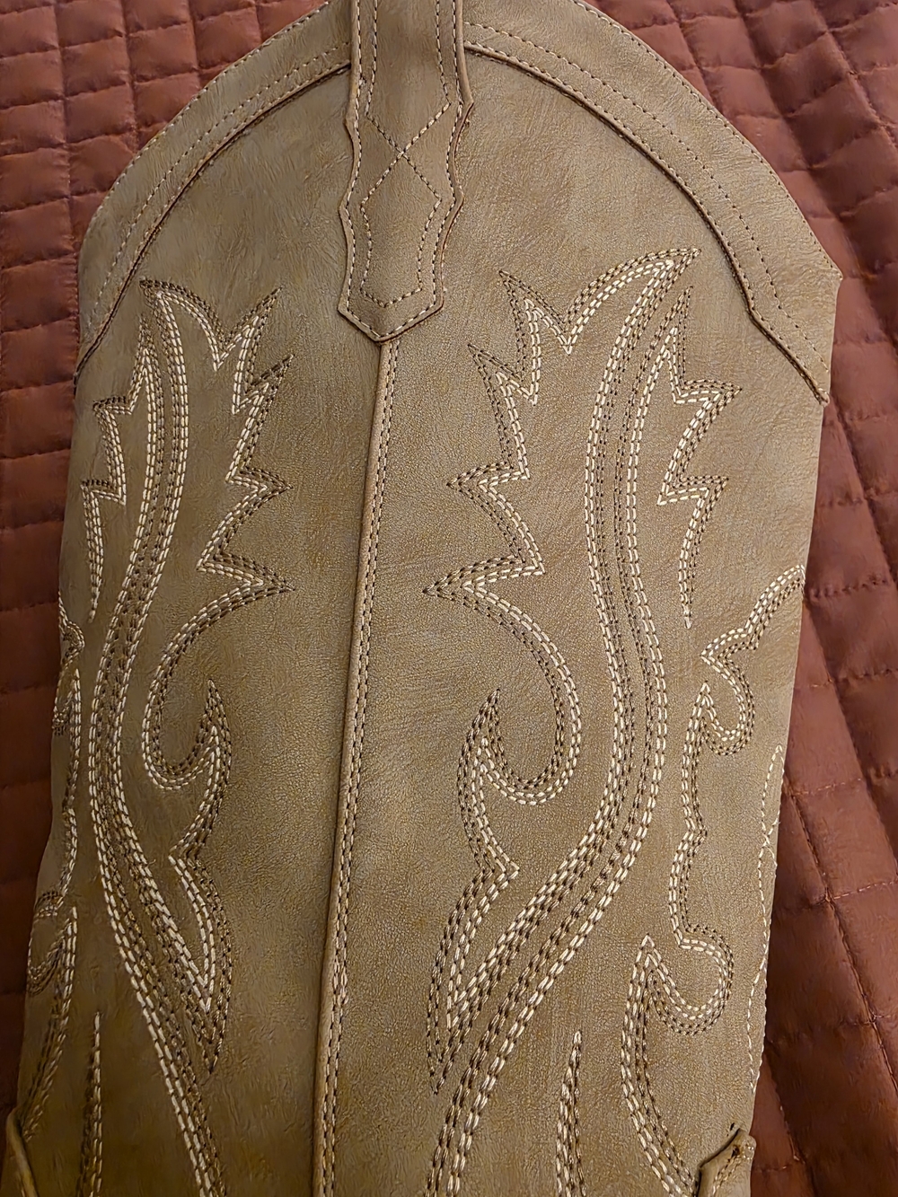 Taupe Western Style Women’s Heeled Cowboy Boots NWT   US 9.5 - Picture 3 of 5